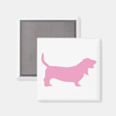 Aimant Basset Hound (rose) (Recto/Verso)