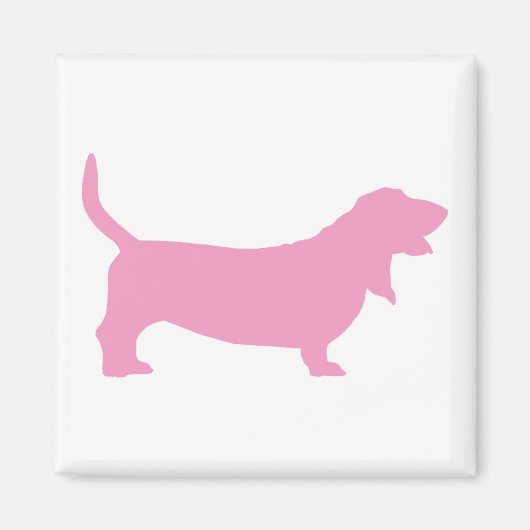 Aimant Basset Hound (rose) (Devant)
