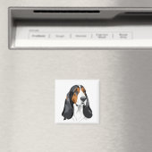 Aimant Basset Hound Vector Graphisme Art Portrait Animal (In Situ (Lave-vaisselle))