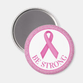 Aimant Bast Cancer Awareness Pink Glitter (Recto/Verso)