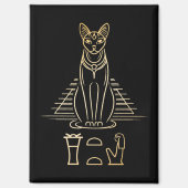 Aimant Bastet avec le nom en hiéroglyphes et Égypte Pyram (Recto)