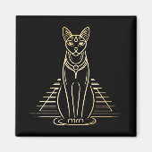 Aimant Bastet, déesse égyptienne des chats devant une pyr (Devant)