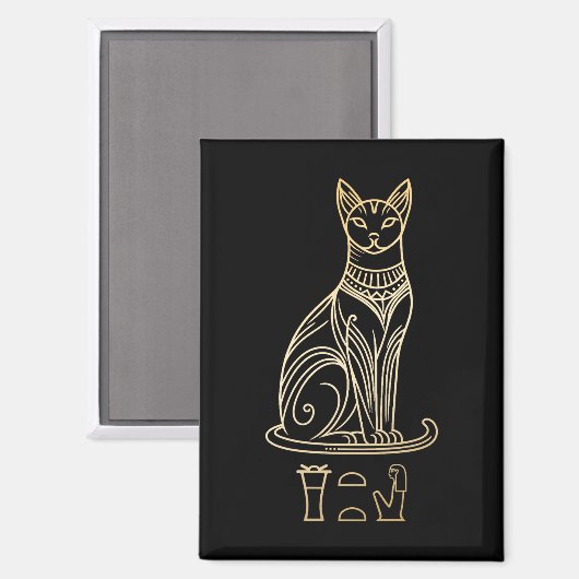 Aimant Bastet, déesse égyptienne des chats. Nom dans les (Recto/Verso)