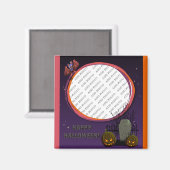 Aimant Bat, Jack o' Lanterns, Tombstone, Ajouter Un Cadre (Recto/Verso)