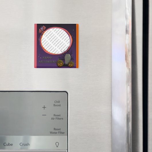 Aimant Bat, Jack o' Lanterns, Tombstone, Ajouter Un Cadre (In situ (réfrigérateur))