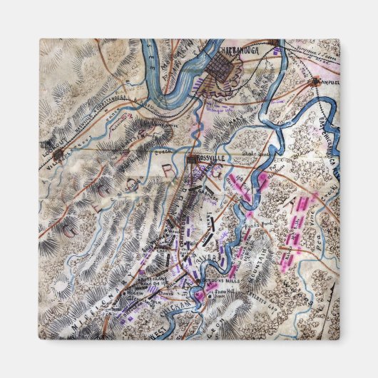 Aimant Bataille de Chickamauga - Carte panoramique de la  (Devant)