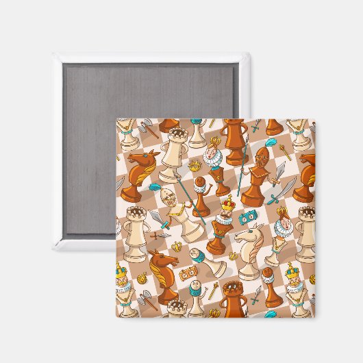 Aimant bataille d'échecs (Recto/Verso)