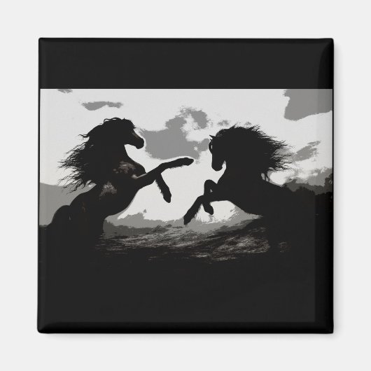 Aimant Bataille des Chevaux - Art Equin (Devant)