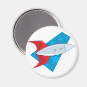 Aimant Bateau à fusée Retro (Recto/Verso)