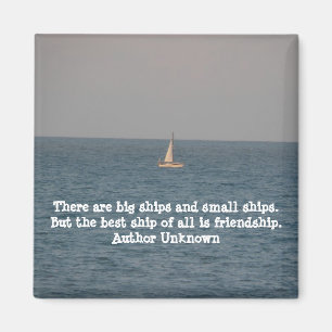 Aimant Bateau à Mer-avec la citation d'amitié
