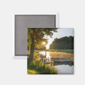 Aimant Bateau à roues amarrés au lac (Recto/Verso)