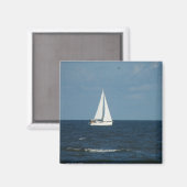 Aimant Bateau à voile sur Blue Sea (Recto/Verso)