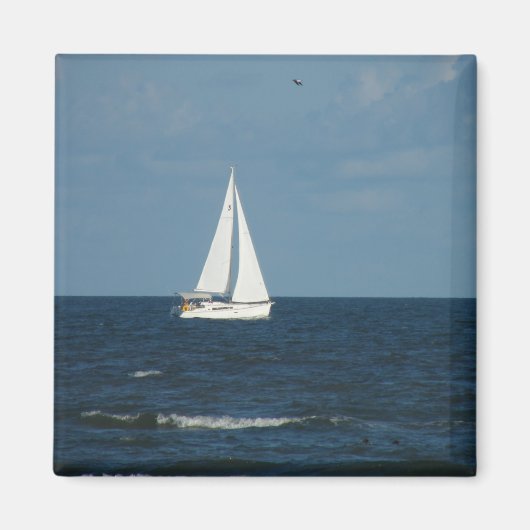 Aimant Bateau à voile sur Blue Sea (Devant)