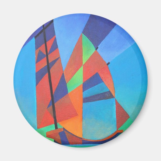 Aimant Bateau Abstrait Art Junk contre Deep Blue Sky (Devant)