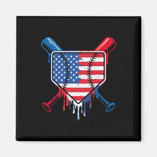Aimant Bateau de baseball Boys Ice Cream Patriotic Americ