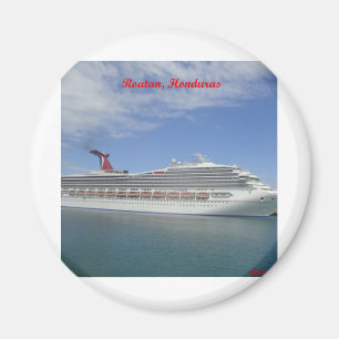 Aimant Bateau de croisière ancré dans Roatan, Honduras