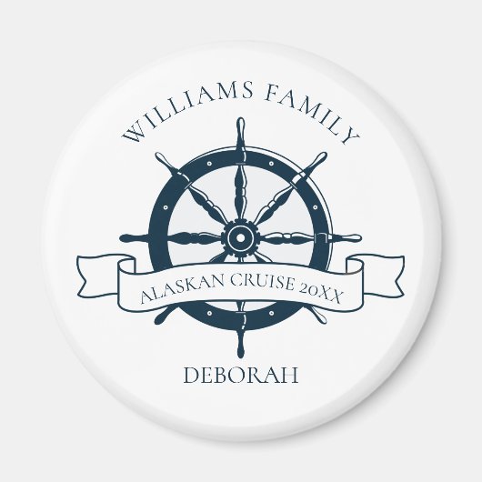 Aimant Bateau de croisière familiale sur mesure Roue Vaca (Devant)