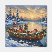 Aimant Bateau de Noël Boxer Fêtes (Devant)
