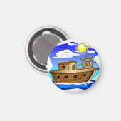 Aimant Bateau de pêche dessin animé (Recto/Verso)