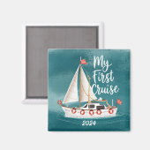 Aimant Bateau mignon - Ma première croisière - Personnali (Recto/Verso)