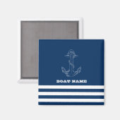 Aimant Bateau nautique, Marine Blue Stripes Sailor (Recto/Verso)