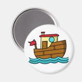 Aimant Bateau Remorqueur Dessin Animé (Recto/Verso)
