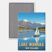 Aimant Bateau sur le lac Wanaka Nouvelle-Zélande (Recto/Verso)