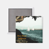 Aimant Bateaux à voile dans le port (Recto/Verso)