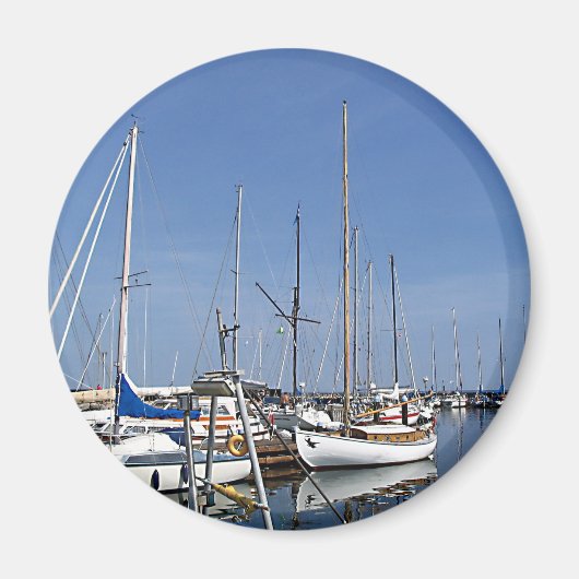 Aimant Bateaux à voile dans le port (Devant)