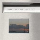 Aimant Bateaux à voile dans Sunset Tropical Seascape (In Situ (Lave-vaisselle))