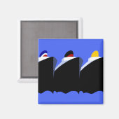 Aimant Bateaux de croisière Poster vintage Ocean Liner (Recto/Verso)