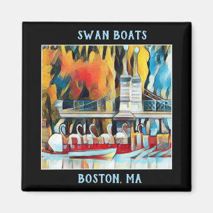 Aimant Bateaux de cygne de Boston d'art déco sur