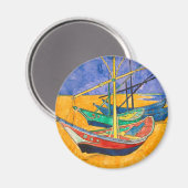 Aimant Bateaux de Van Gogh Impressionnisme Plage (Recto/Verso)