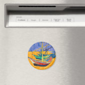 Aimant Bateaux de Van Gogh Impressionnisme Plage (In Situ (Lave-vaisselle))