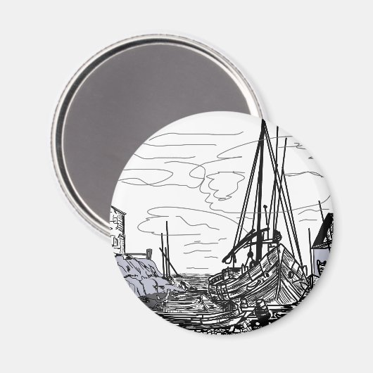 Aimant bateaux en mer (Recto/Verso)