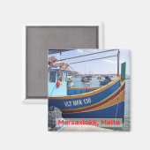 Aimant Bateaux Marsaxlokk Traditionnels, Souvenir Malte (Recto/Verso)