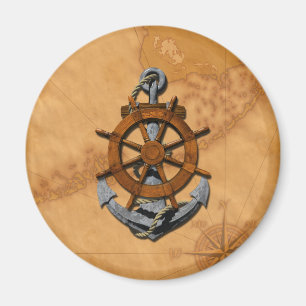 Aimant Bateaux nautiques roue et Ancre
