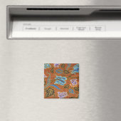 Aimant Batik d'or floral indonésien (In Situ (Lave-vaisselle))