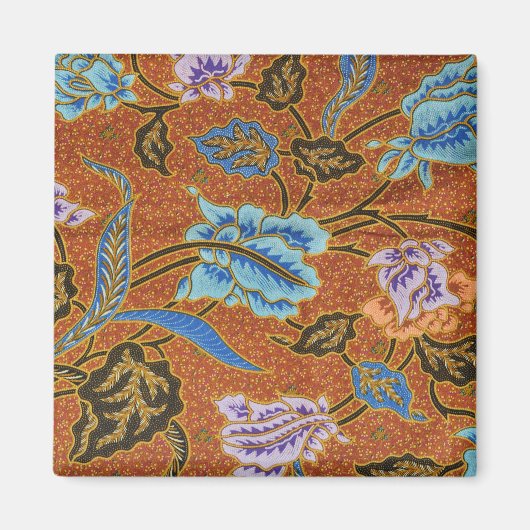Aimant Batik d'or floral indonésien (Devant)