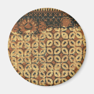 Aimant Batik Kawung vintage indonésien à motif rustique