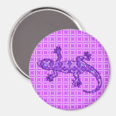 Aimant Batik Tribal Gecko - violet et améthyste violet (Recto/Verso)
