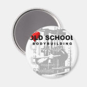 Aimant Bâtiment de la vieille école sport pop art (Recto/Verso)