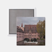 Aimant Bâtiment historique au coucher du soleil à Nurembe (Recto/Verso)