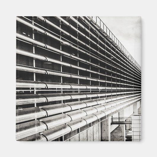 Aimant Bâtiment industriel Magnat noir et blanc (Devant)