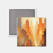 Aimant Bâtiments Abstraits Cityscape Poster Arrière - pla (Recto/Verso)