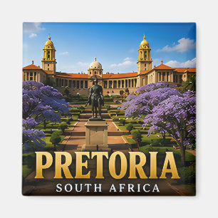 Aimant Bâtiments de l'Union de Pretoria et fleurs de Jaca