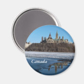 Aimant Bâtiments du Parlement du Canada vue de la rivière (Recto/Verso)