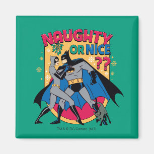 Aimant Batman   Catwoman Under Mistletoe Naughty Or Nice
