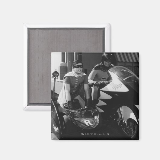 Aimant Batman et Robin en Batcycle (Recto/Verso)