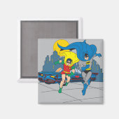 Aimant Batman Et Robin En Course (Recto/Verso)